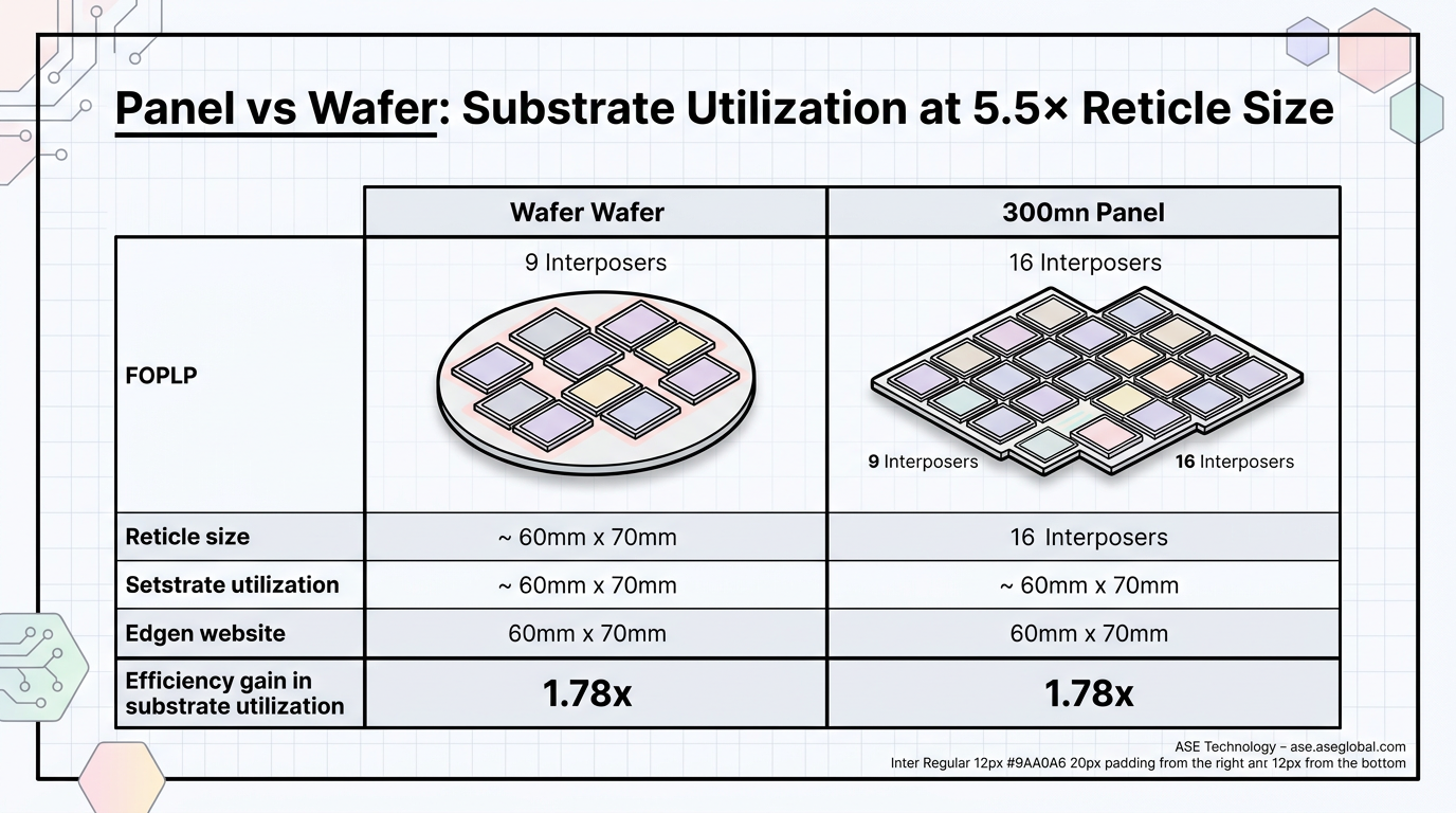 Panel vs Wafer: Substrate Utilization at 5.5× Reticle Size